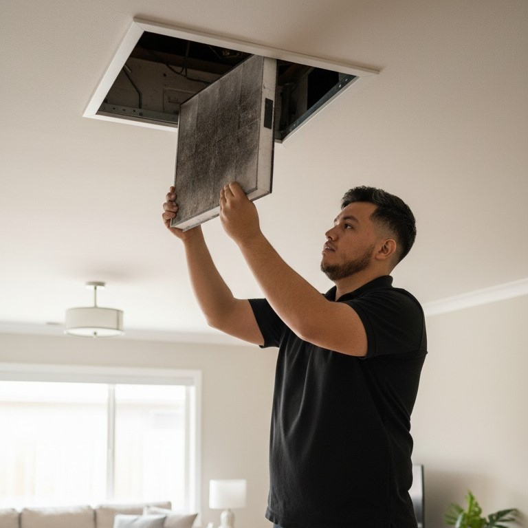 Replacing HVAC air filter